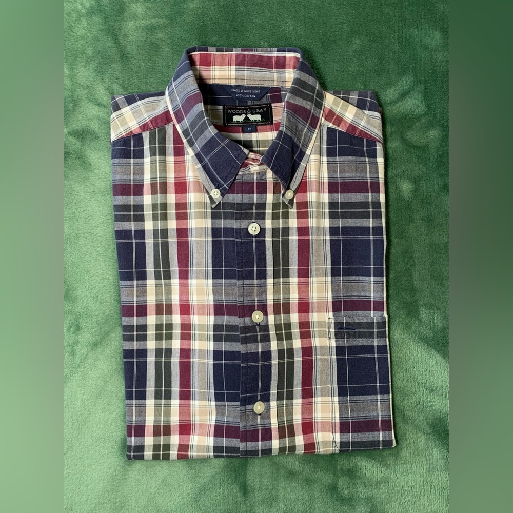 Woods & Gray, button down, button close, 100% cotton, open pocket, S/S (4160)